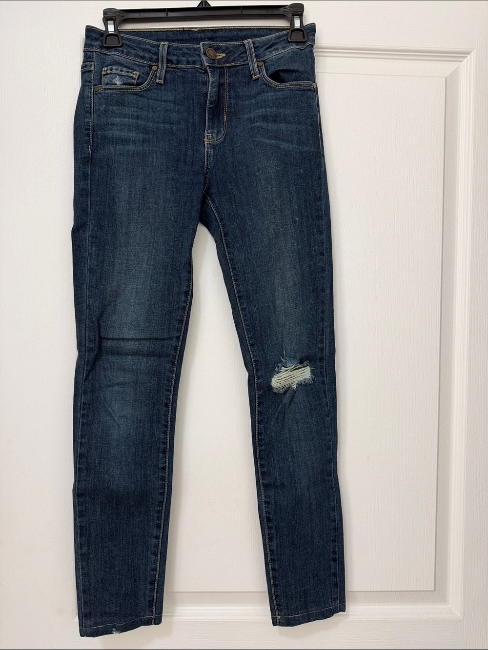 Just Black Dark Blue Skinny Jeans with Knee Distress